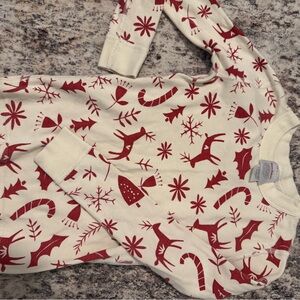 Hanna Andersson Cream and Red Long Sleeve Tee